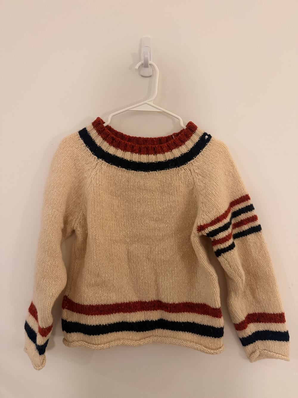 Thom Browne New York Wool Stripe Sweater Cream Knit Fits XS